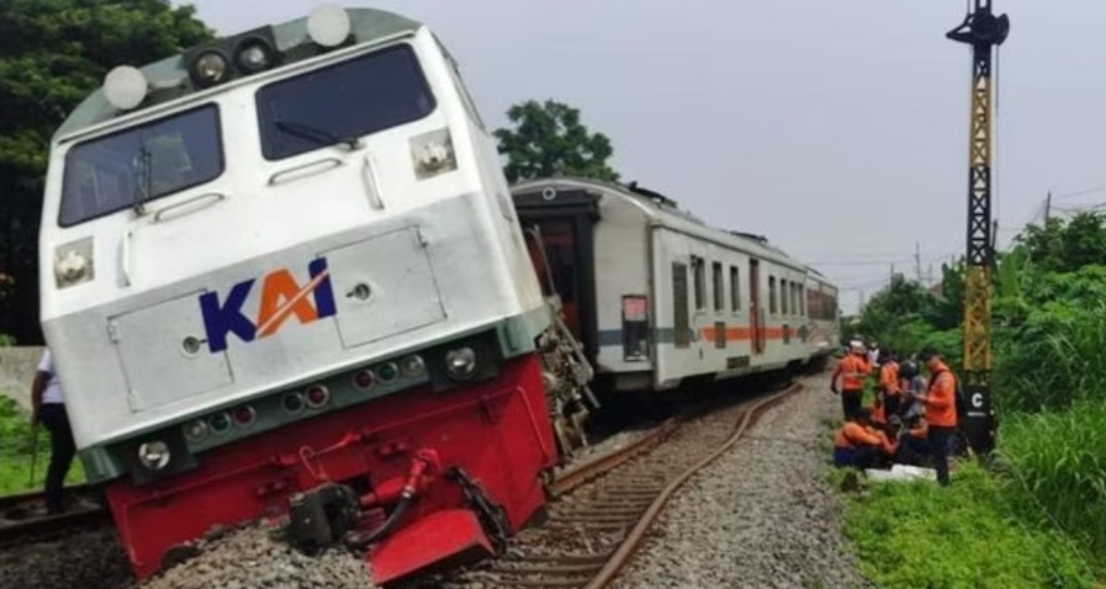 KA Pendalungan Anjlok di Stasiun Tanggulangin Sidoarjo