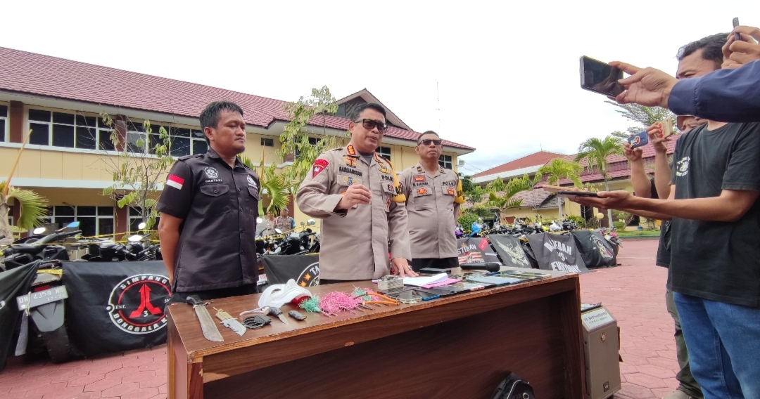 Polresta Palu Tangkap 17 Kelompok Geng Motor dan Ratusan BB Diamankan