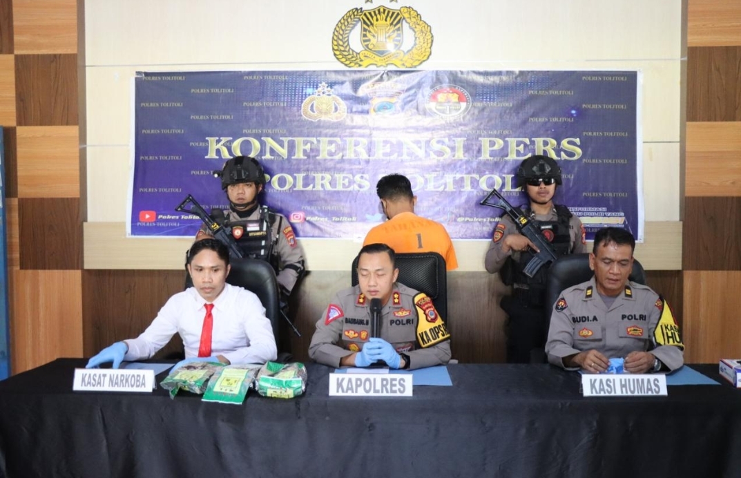 Polres Tolitoli Ungkap Penyelundupan Narkotika Senilai Rp4,5 Miliar