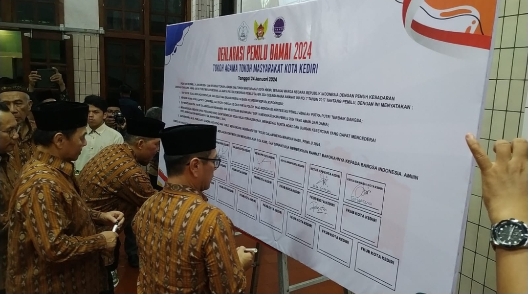 FKUB Kota Kediri Gelar Deklarasi Ciptakan Pemilu 2024 Aman-Damai