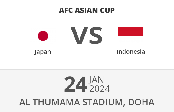 Jadwal Terbaru Laga Hidup Mati Timnas Indonesia VS Jepang di Piala Asia Qatar 2024 dan head to head pertemuan terakhir kedua tim