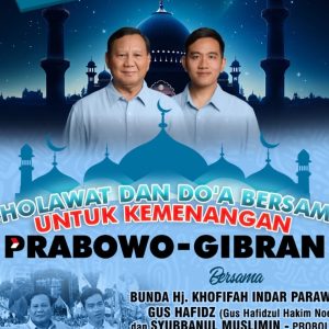 Besok Jumat, TKD Jatim Gelar Sholawat dan Doa Bersama untuk Kemenangan Prabowo-Gibran Sekali Putaran Besok Jumat, TKD Jatim Gelar Sholawat dan Doa Bersama untuk Kemenangan Prabowo-Gibran Sekali Putaran