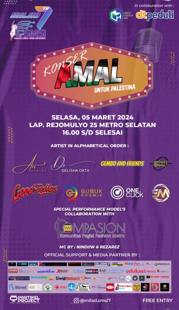 SMSI Peduli, Menggelar Konser Amal Untuk Palestina, Ini Jadwal Dan Waktunya