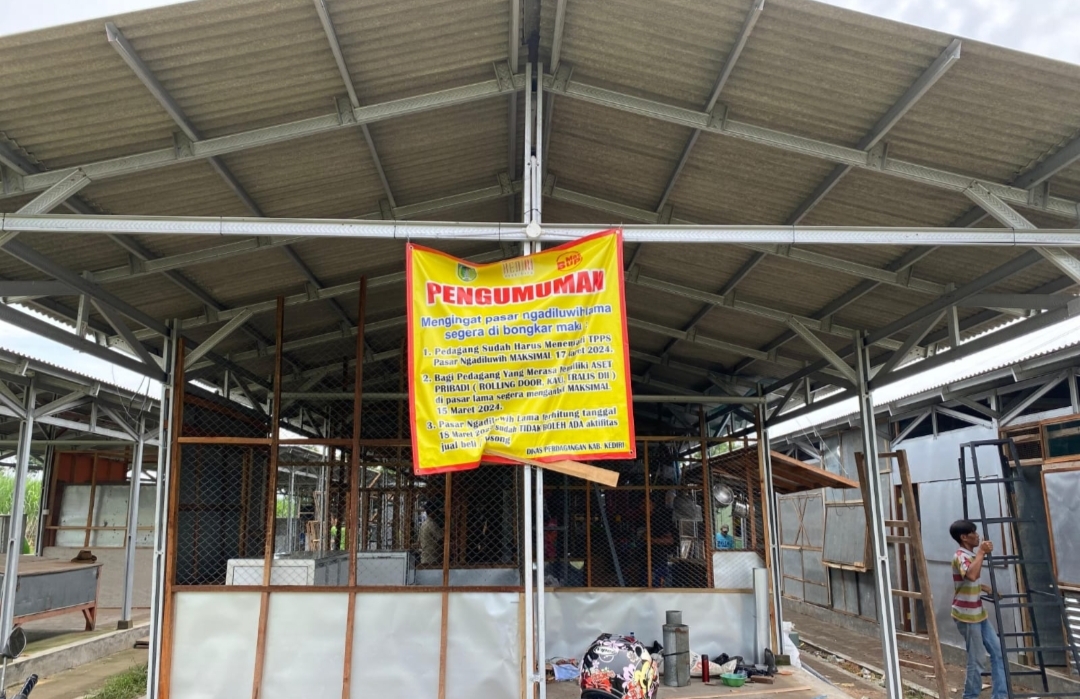Pemkab Kediri Targetkan Pedagang Tempati TPPS Maksimal 17 Maret