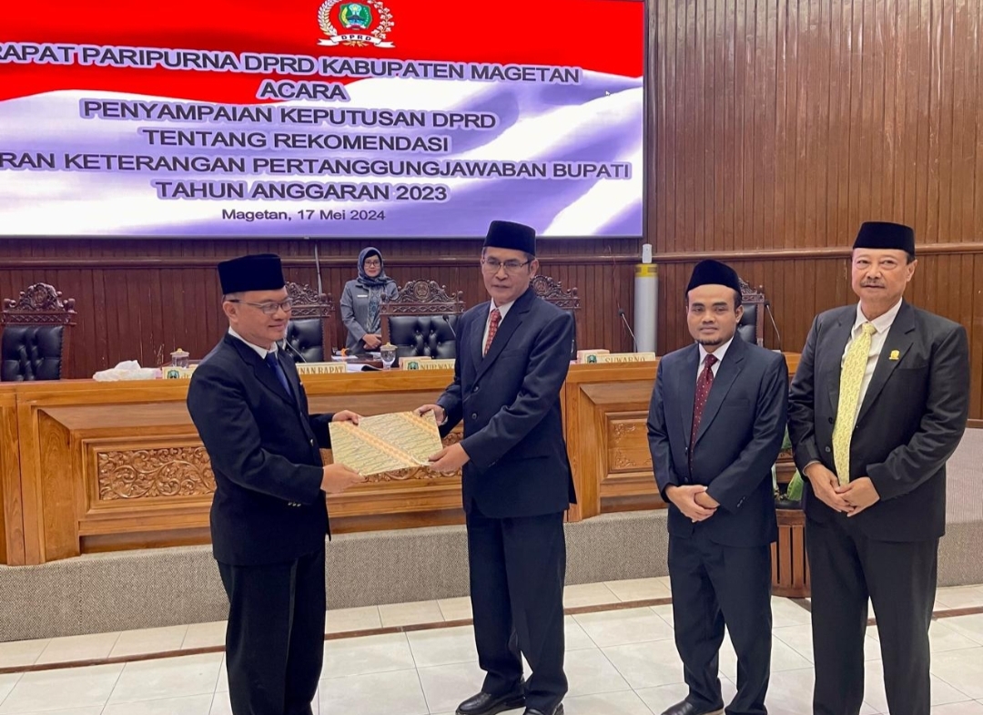 DPRD Magetan Gelar Paripurna Agenda Keputusan Rekomendasi LKPJ Bupati Tahun 2023