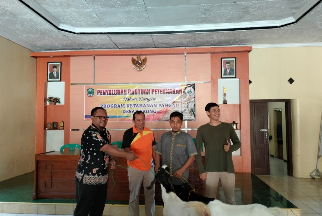 Program Ketahanan Pangan Pemdes Terung Serahkan Kambing Ke Bumdes Terung Berkarya