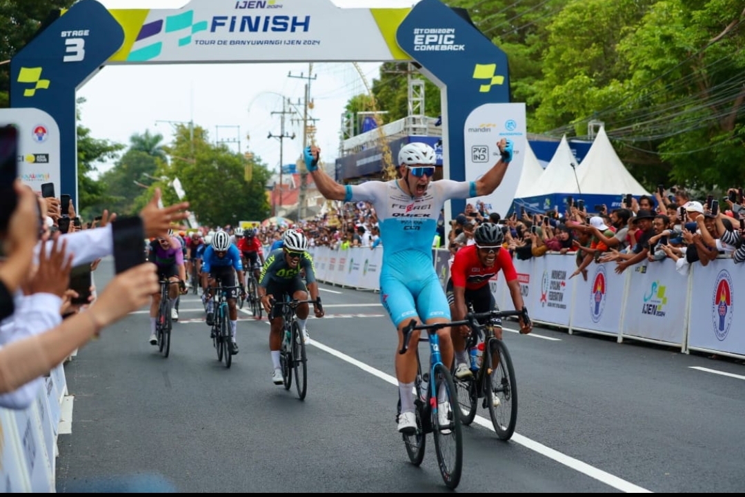 Hebat … !! Pembalap Indonesia Rebut Ijen Jersey di Etape 3 Tour de Banyuwangi Ijen