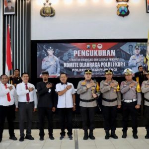 Kapolresta Banyuwangi Mengukuhkan Pengurus Komite Olahraga Polri