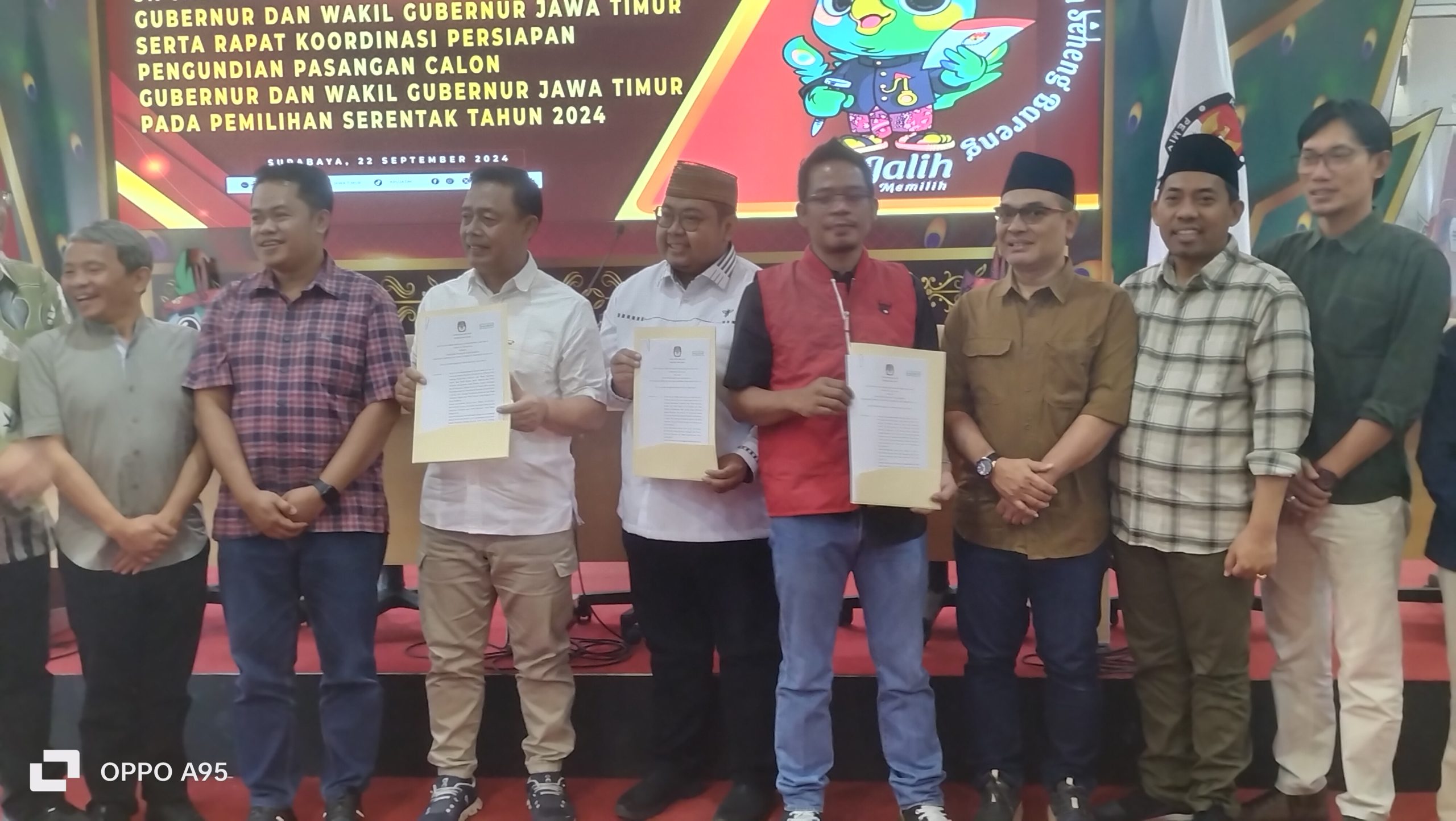 Senin Besok Undian Nomor Urut, KPU Tetapkan Pilgub Jatim Diikuti Tiga Paslon