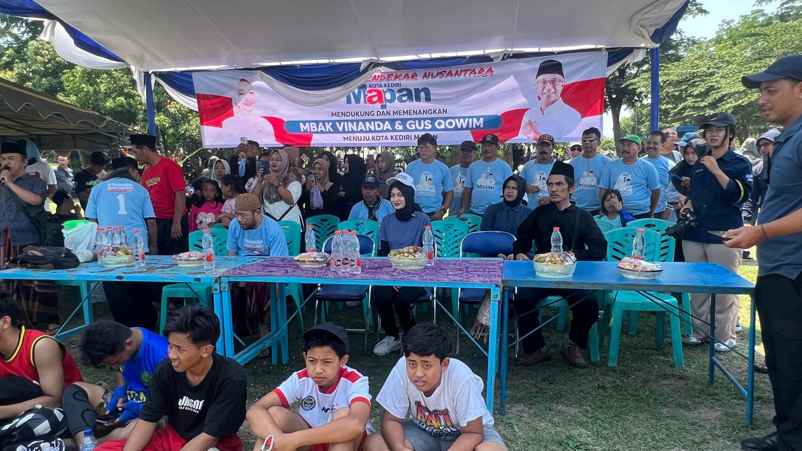 Menangkan Vinanda – Gus Qowim di Pilwali Kediri, Paguyuban Pendekar Nusantara Gelar Pencak Dor