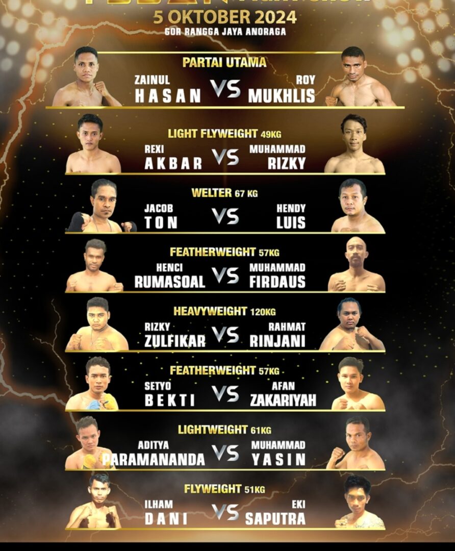 Promotor Yosua Gelar “Tuban Fight Show”Memperebutkan Sabuk Emas Kapolres Tuban