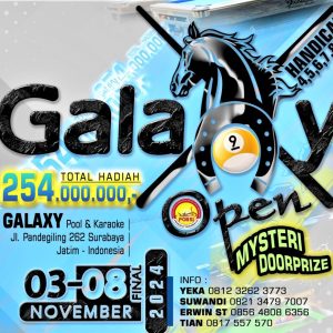 Galaxy 9 Ball Open 2024 Bergulir 3 November, Total Hadiah Rp254 Juta