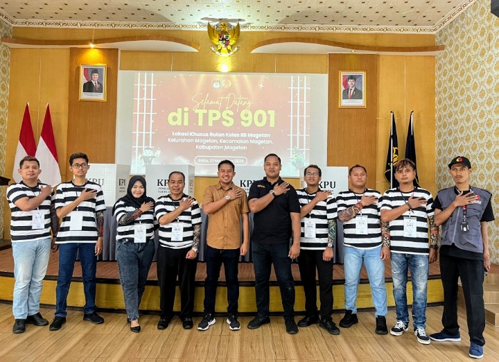 203 Warga Binaan Lapas IIB Magetan Nyoblos Di TPS Khusus  901