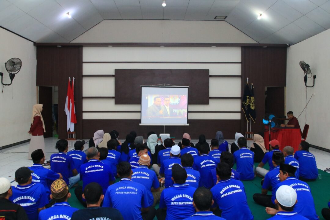 Jelang Pelaksanaan Pilkada, Lapas Banyuwangi Nobar Debat Publik Paslon Pimpinan Daerah