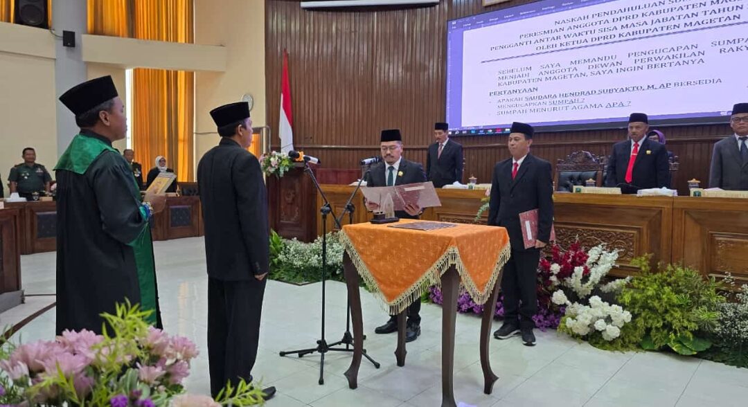 Hendrat Subyakto Dilantik Sebagai Anggota DPRD Magetan Antar Waktu