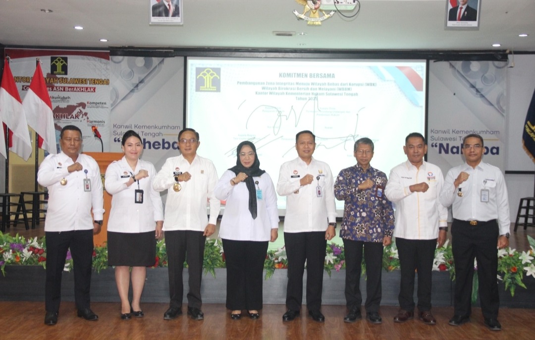 Kemenkum Sulteng Gelar Penandatanganan Komitmen Bersama, Wujud Nyata Pembangunan Zona Integritas