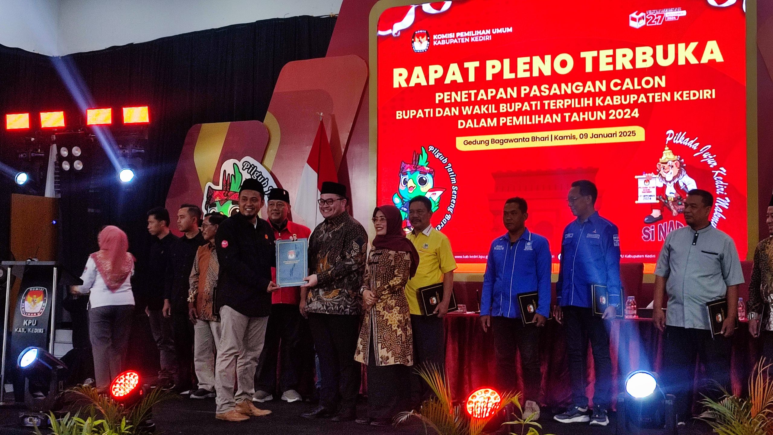 KPU Kabupaten Kediri Tetapkan Bupati dan Wakil Bupati Terpilih Periode 2025-2030
