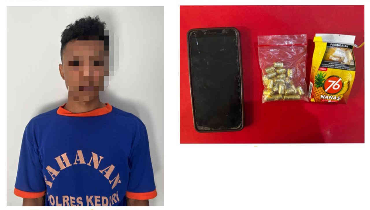 Edarkan Pil Dobel L, Pemuda Kabupaten Kediri Ditangkap dengan Barang Bukti di Bawah Bantal