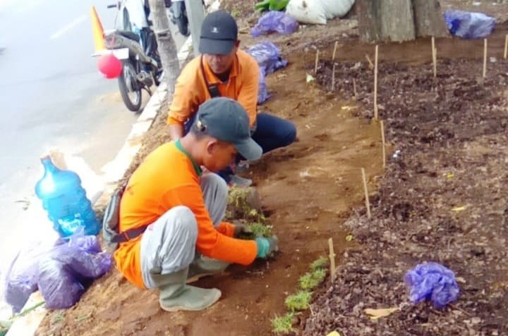 Penataan Taman di Jalur Hijau Surabaya Gunakan Sedimen Sungai