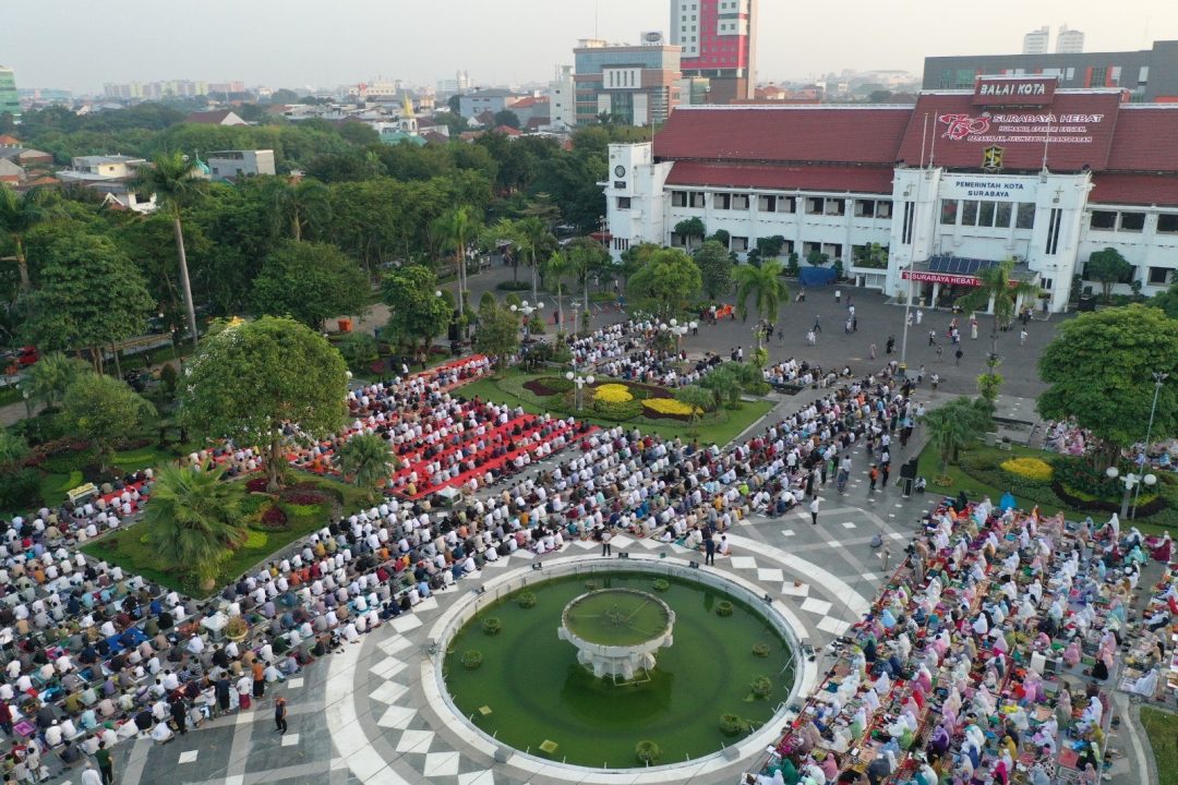 Shalat Id di Taman Surya Surabaya Dilengkapi Fasilitas Ramah Disabilitas