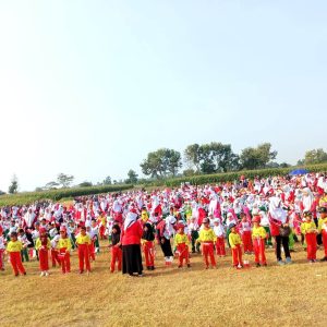 Semarak Kemerdekaan, Himpaudi dan IGTKI Blitar Gelar Acara Senam Bersama