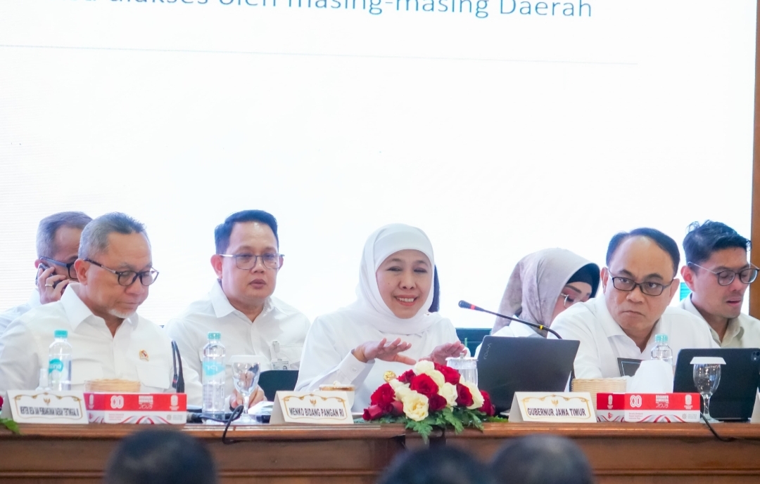 Rakor Tiga Menteri Bersama Gubernur Khofifah Bahas Percepatan Program Presiden Prabowo 