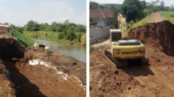 Khawatir Banjir,Pengerukan Tanggul Penahan Air Desa Kepanjen Jember di Soal Kades dan Masyarakat.