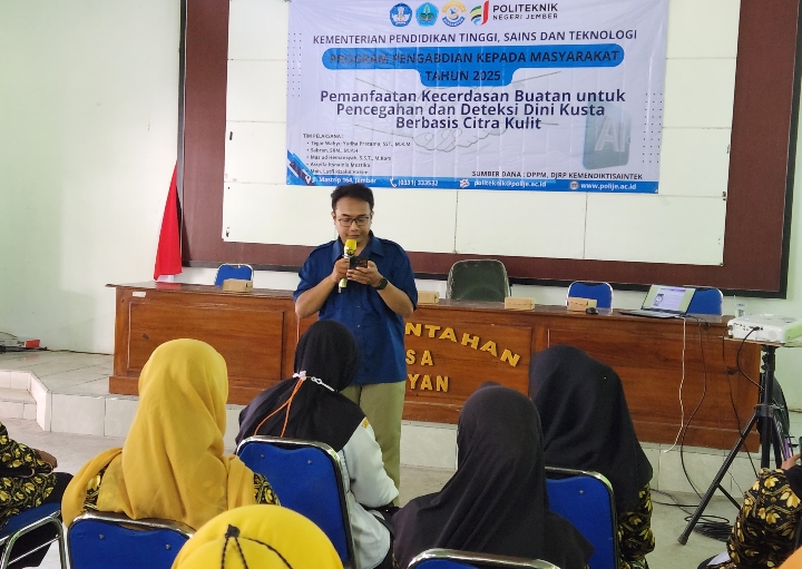 Cegah Kusta,Polije Jember Bekerjasama Pemdes dan  Kemendiktisaintek laksanakan Sosialisasi Program Pemanfaatan Kecerdasan Buatan