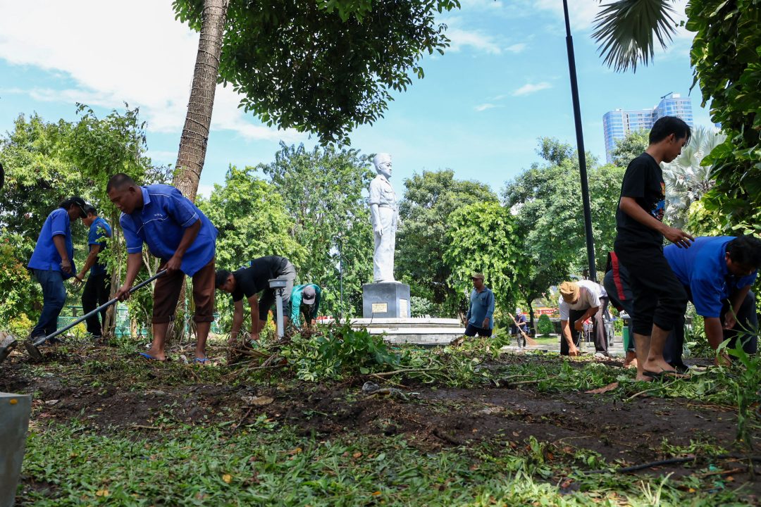 Rusak Akibat Pesta Rakyat, Taman Apsari Langsung Diperbaiki