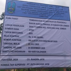 Pemprov Jatim Lewat Balai Bondoyudo Baru Lumajang Gelontorkan Rp21.7 Miliar untuk Infrastruktur Sungai Tanggul Jember