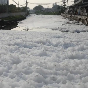 Sungai Kalisari Damen Berselimut Busa, Menunggu Tindakan Konkret Pemkot Surabaya