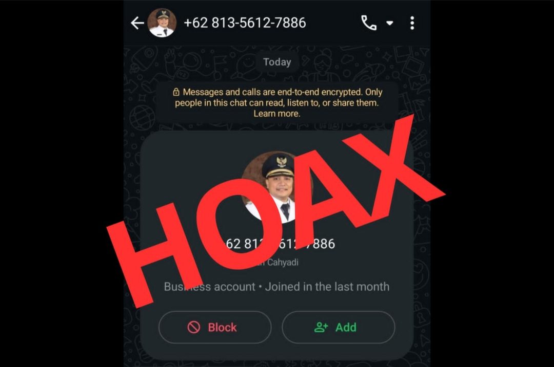 Waspada! Penipu Gunakan Nama Wali Kota Eri Lewat WhatsApp