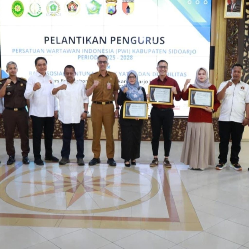 PWI Sidoarjo 2025-2028 Resmi Dilantik,Tekankan Sinergi Pers untuk pemerintahan Daerah