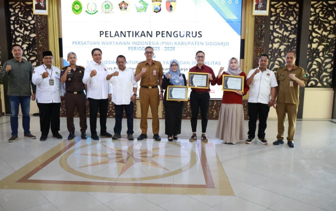 PWI Sidoarjo 2025-2028 Resmi Dilantik,Tekankan Sinergi Pers untuk pemerintahan Daerah