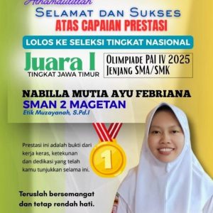 Nabila Siswa SMAN 2 Magetan maju Ke Tingkat Nasional Olimpiade PAI