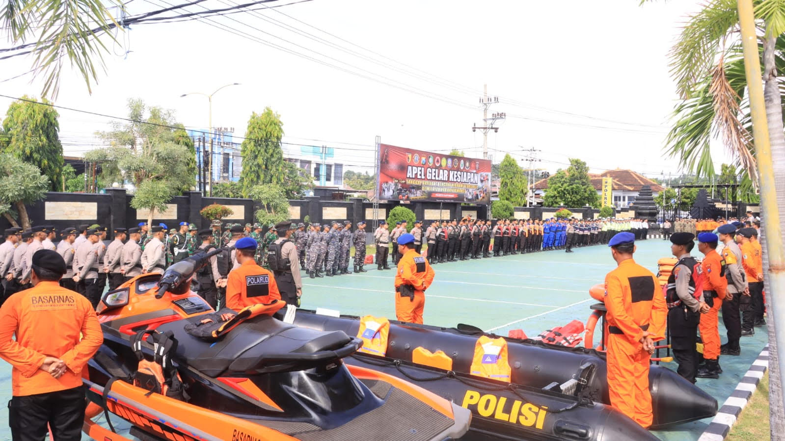 Polresta Banyuwangi Gelar Apel Kesiapan Tanggap Darurat Bencana Hidrometeorologi
