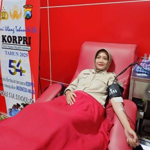 ASN Polresta Sidoarjo Adakan Donor Darah Peringati HUT KORPRI Ke-54