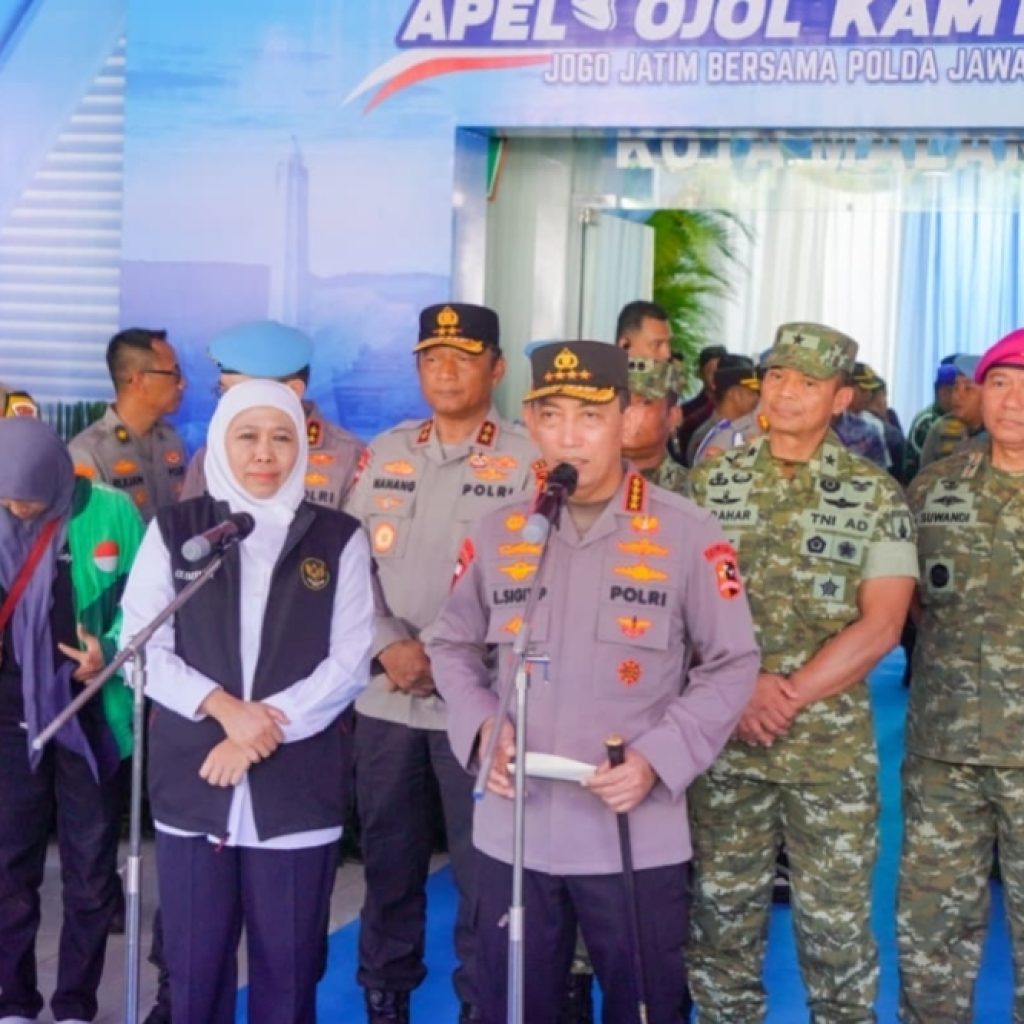 Kapolri Jendral Listyo Sigit Pimpin Apel Ojol Jogo Kamtibmas di Malang