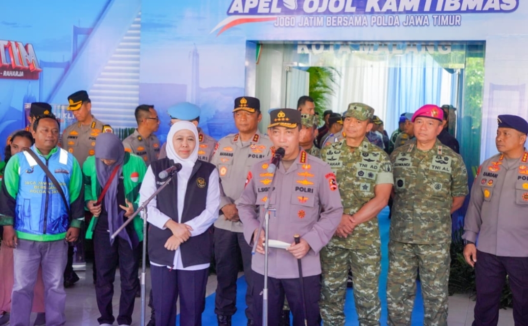 Kapolri Jendral Listyo Sigit Pimpin Apel Ojol Jogo Kamtibmas di Malang