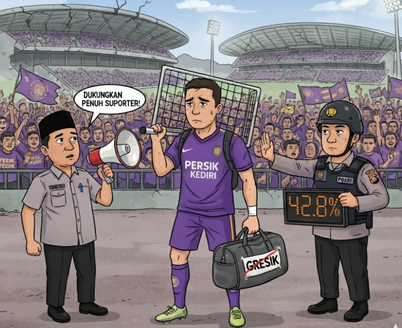 Persik Kediri Main di Gresik, Laga Kontra Persebaya Pindah ke Stadion Gelora Joko Samudro