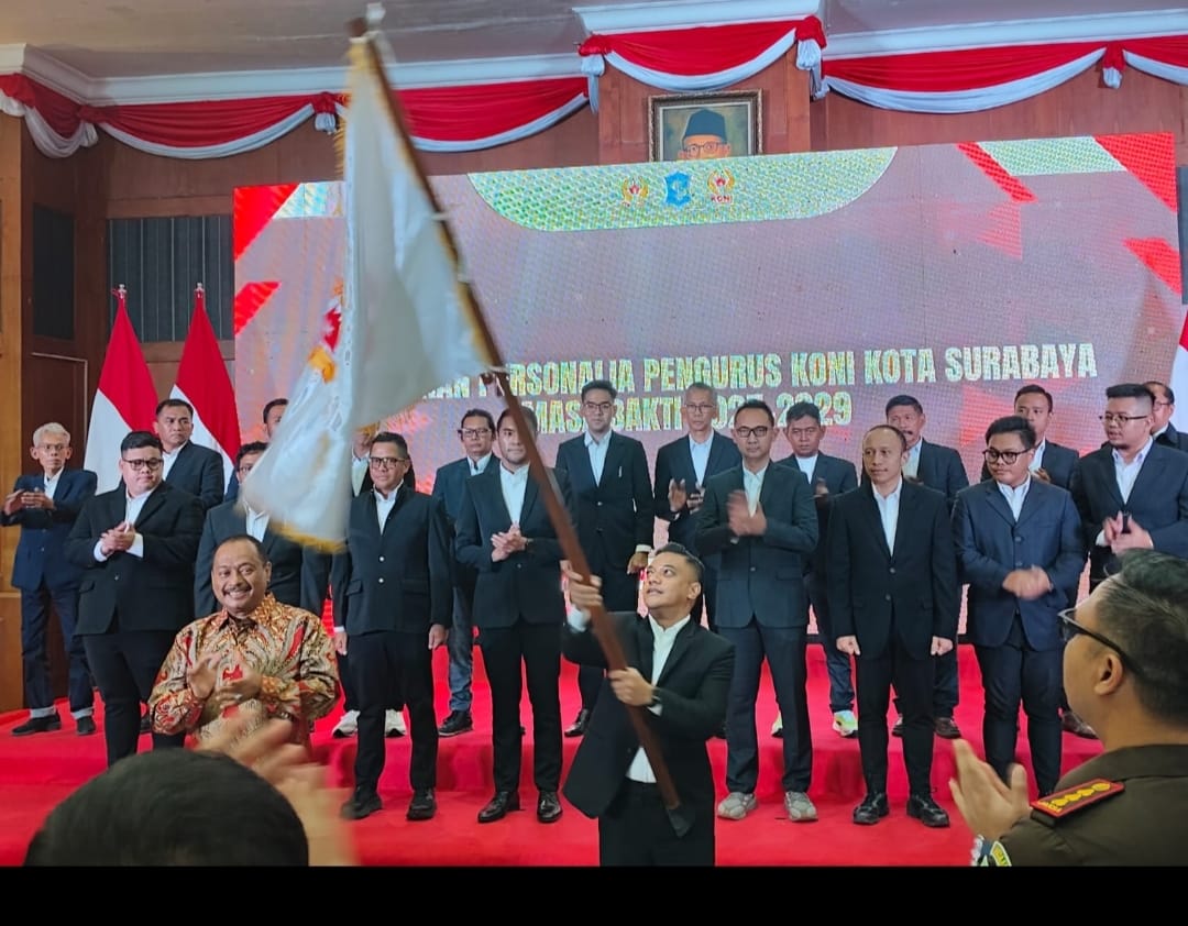 Pelantikan Pengurus KONI Surabaya 2025-2029, Ketua Rio Optimis Target 250 Emas Porprov 2027 Tercapai