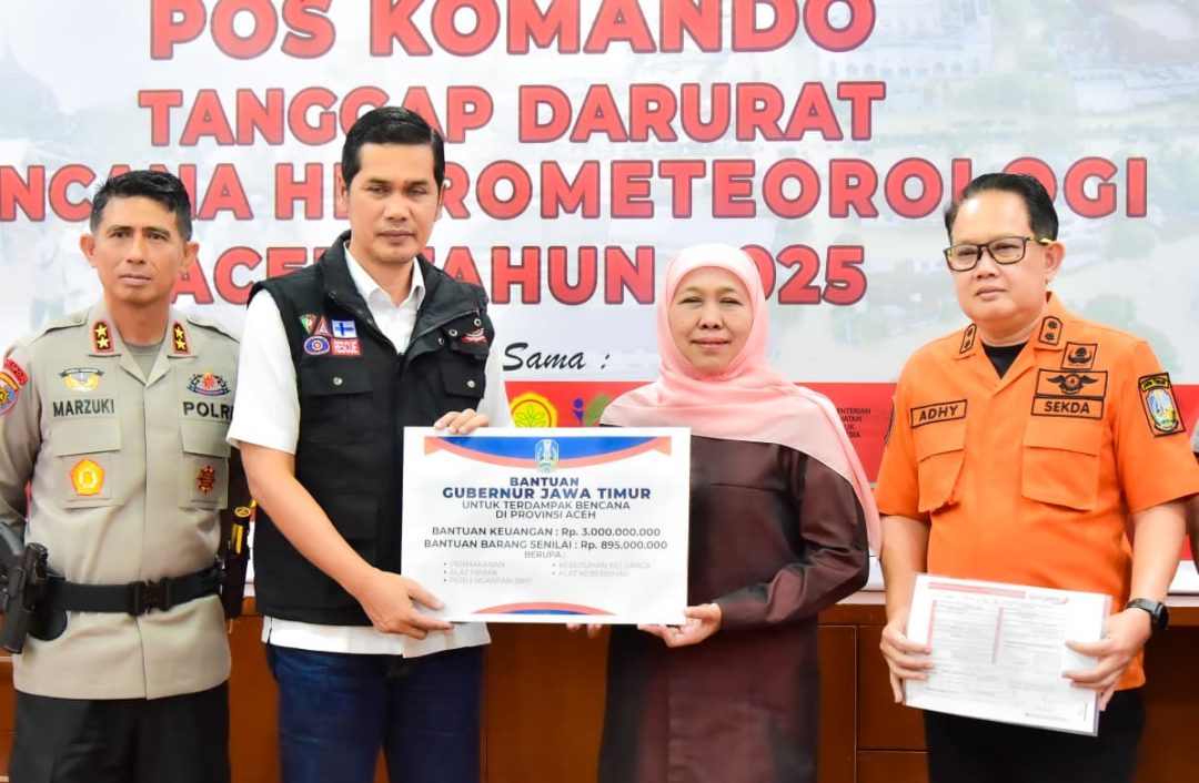 Bantuan Kemanusiaan ‘Jawa Timur Peduli’ Senilai Rp 3,895 Miliar untuk Korban Bencana Aceh