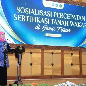 Khofifah Percepat Sertifikasi Tanah Wakaf di Jatim, Sinergikan Kemenag dan ATR/BPN untuk Lindungi Aset Umat