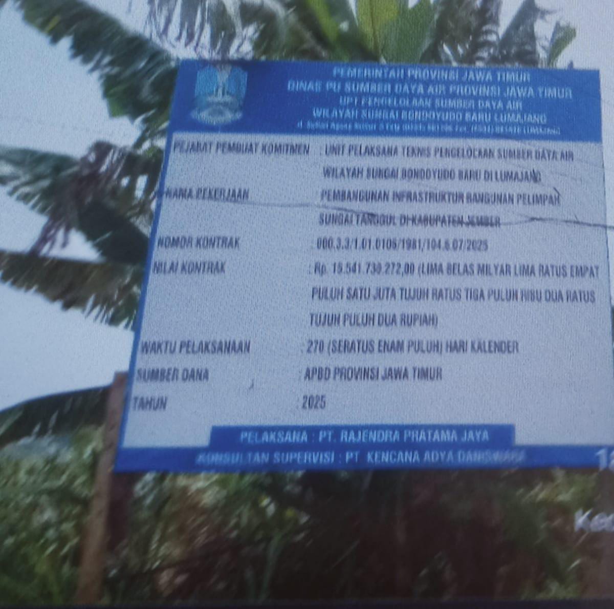 Proyek Ambrol!! APBD Jatim Rp.15,5 Milyar Melayang, Siapa Bertanggung Jawab??