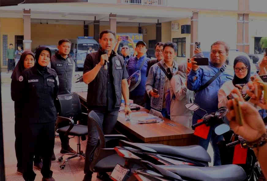 Polres Kediri Kota Tangkap Dua Tersangka Curanmor, Empat Motor Disita