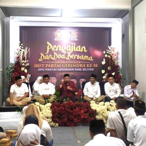 Syukuran HUT ke-18, DPC Partai Gerindra Kabupaten Blitar: Kompak, Bergerak, Berdampak!