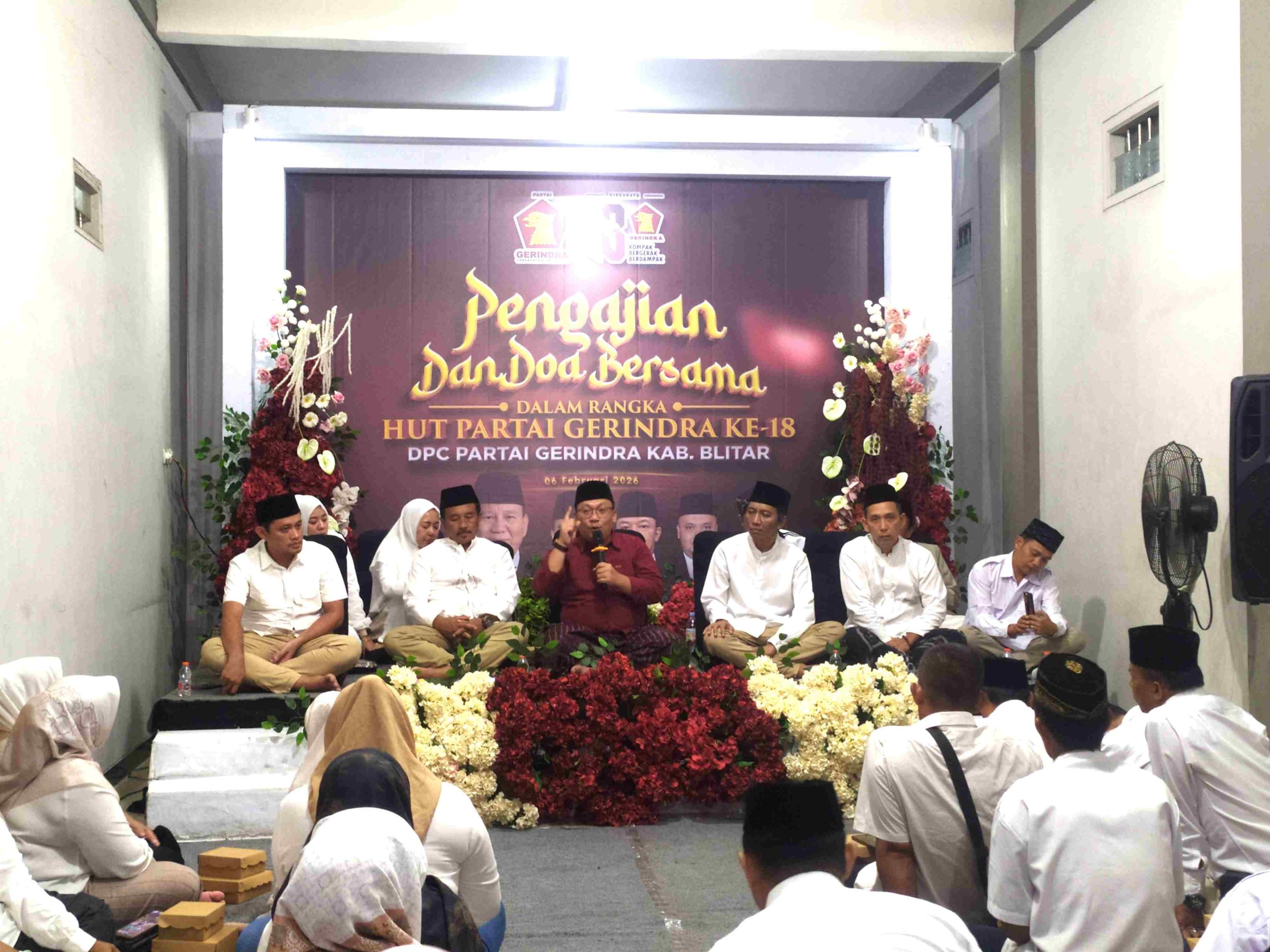 Syukuran HUT ke-18, DPC Partai Gerindra Kabupaten Blitar: Kompak, Bergerak, Berdampak!