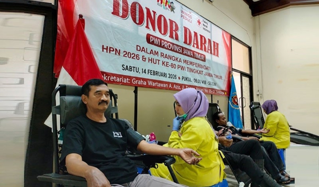 Donor Darah PWI Jatim, Ini Kesan Peserta Pertamakali Donor