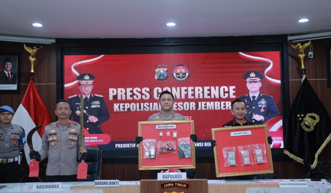 Polres Jember Ciduk 18 Tersangka Narkoba, 35,99 Gram Sabu Jadi Barang Bukti