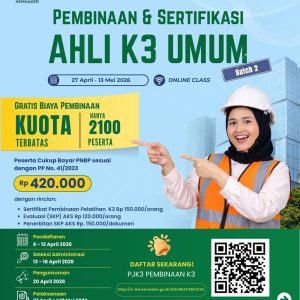 Siap-siap! Kemnaker Buka Lagi Pembinaan K3 Gratis untuk 2.100 Peserta